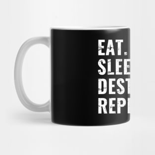 Eat Sleep Destiny Repeat, Distress Style Mug